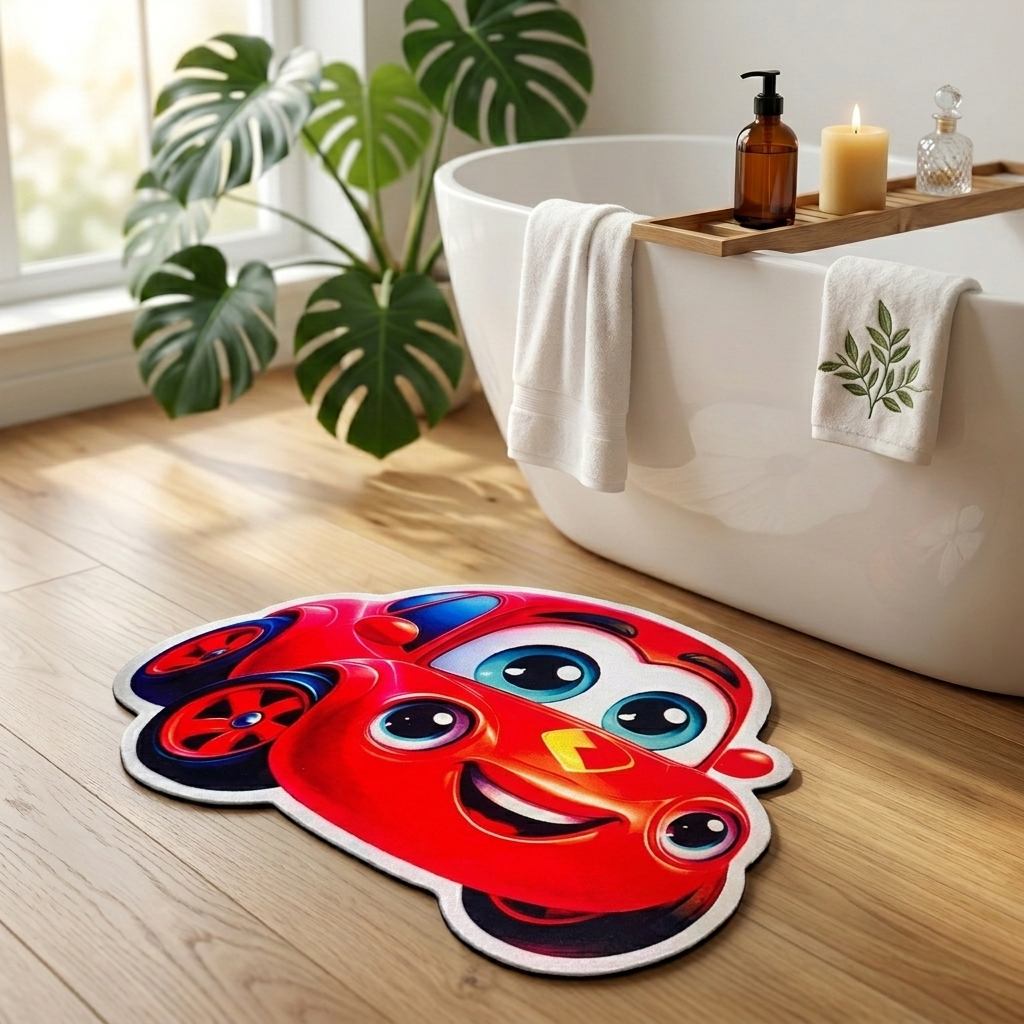 Speedy Racer Kids Designer Floor Mat (Red)