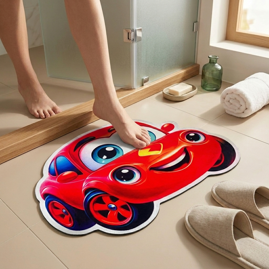 Speedy Racer Kids Designer Floor Mat (Red)
