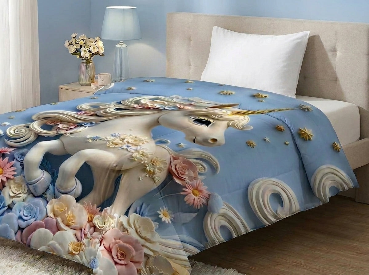 Unicorn Fairy Tale Comforter By Virasaah
