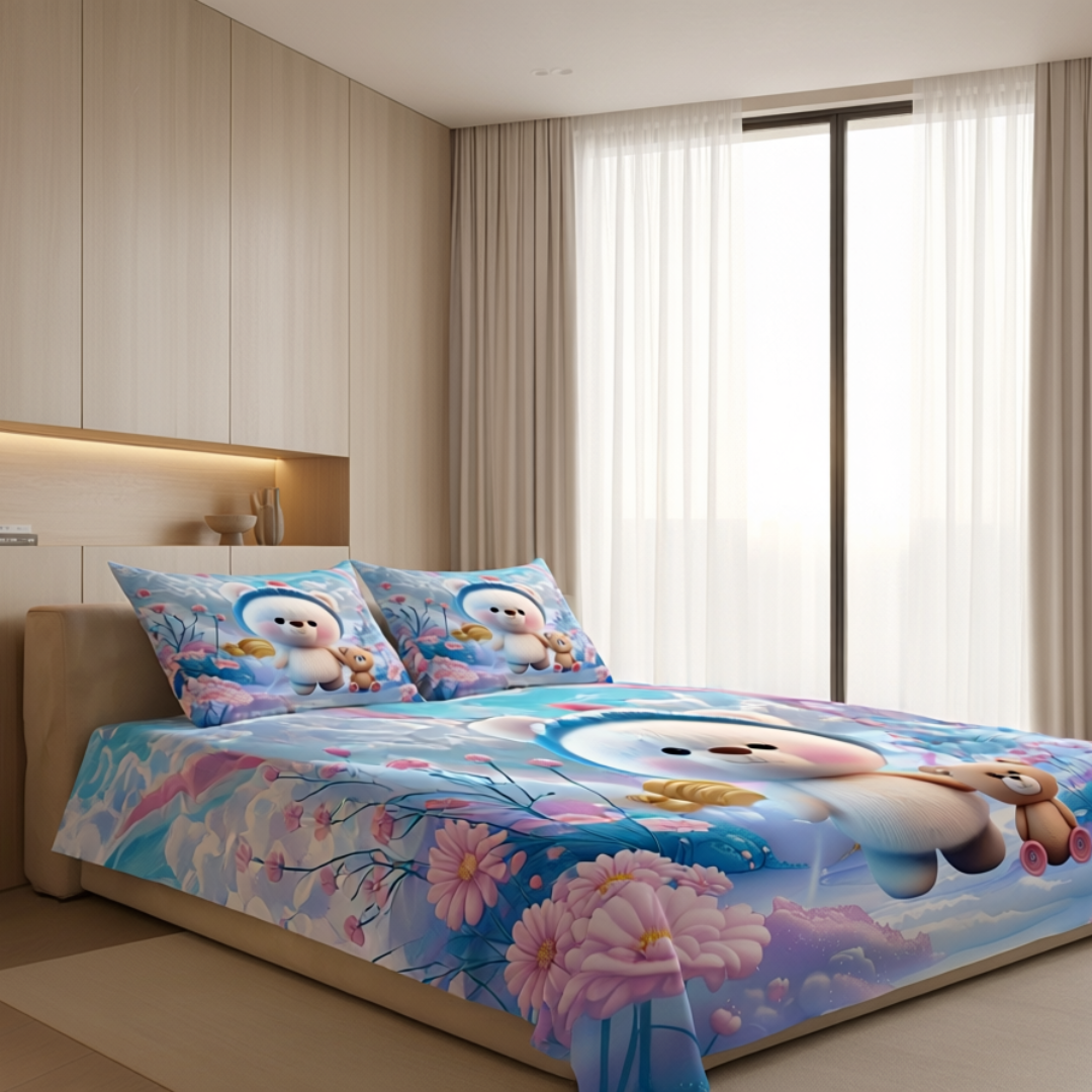 Fairy Tale Magical 7D Bedsheet Set – Blue