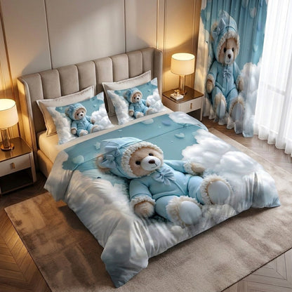 Sky Buddy 7D Bedsheet & Curtain Combo Set