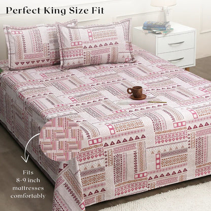 Royale Spread - Mercerized Cotton Bedsheet with two pillowcases | Cream - VIRASAAH
