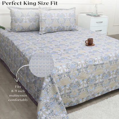 Royale Spread - Mercerized Cotton Bedsheet with two pillowcases | Camel - VIRASAAH