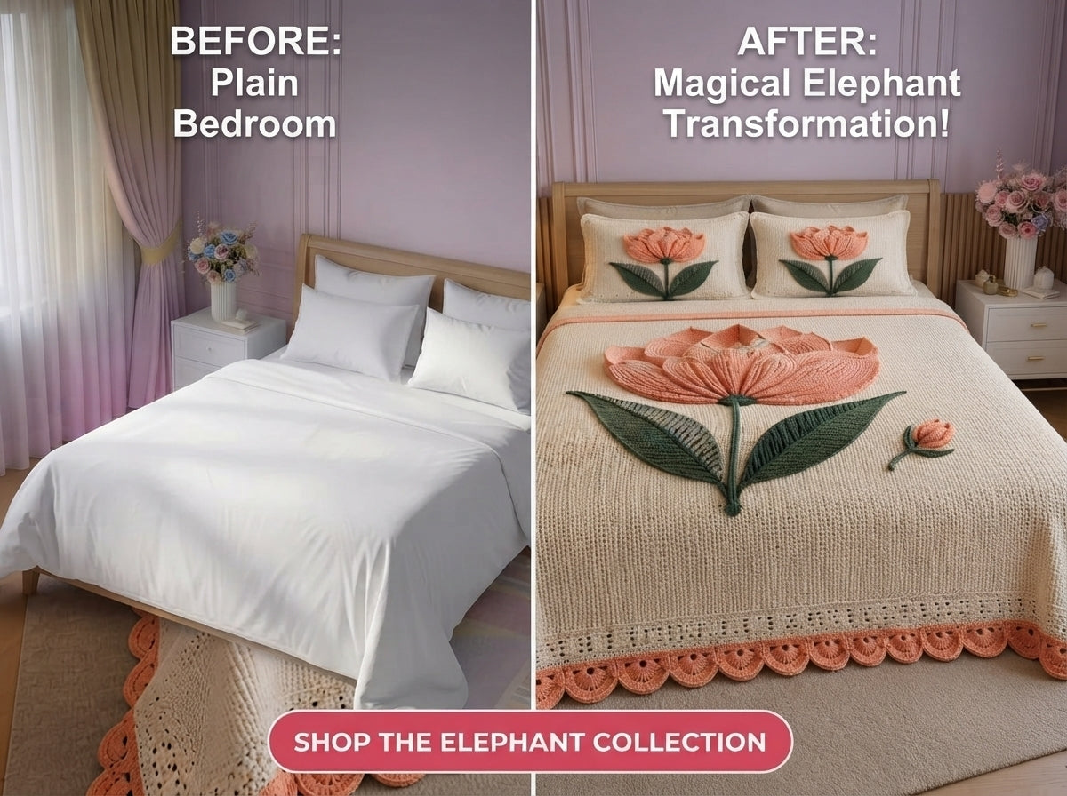 Blush Tulip Printed Crochet Paradise Bedsheet Set - (Pink & White)