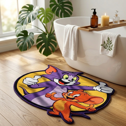Tom & Jerry Fun Designer Floor Mat (Multicolor)