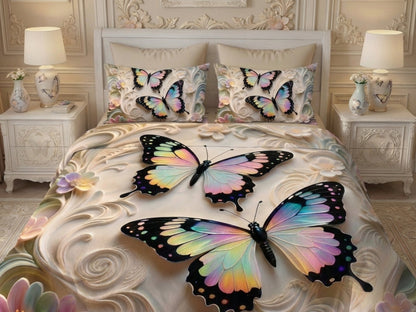 Fairy Tale Butterfly 7D Bedsheet Set - (Cream)
