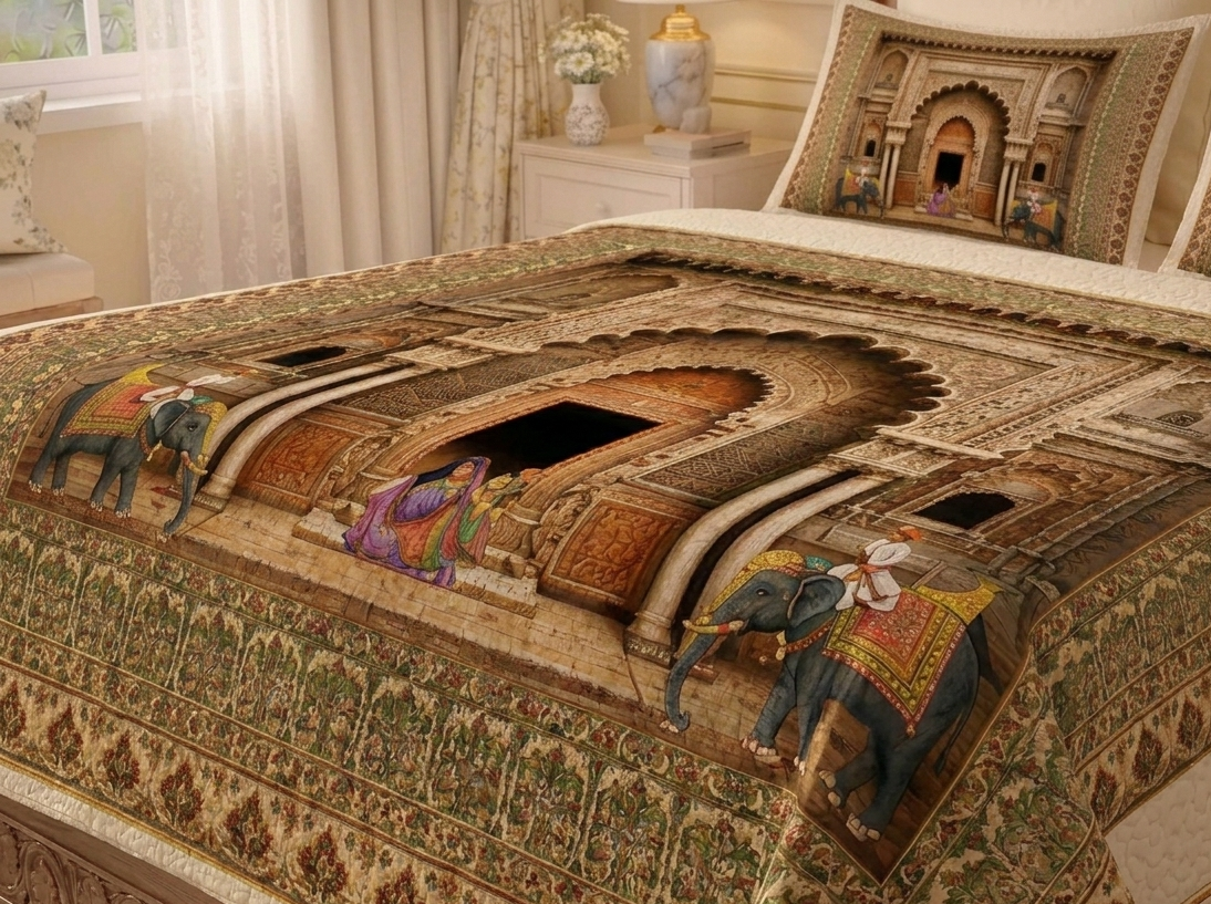 Fairy Tale Ancient History 7D Bedsheet Set - (Brown)