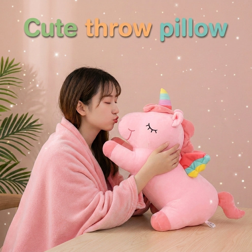 Pink Unicorn 3 in 1 Kids Blanket, Pillow & Soft Toy (pink)