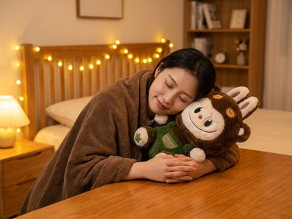 Labubu 3 in 1 Kids Blanket, Pillow & Soft Toy (brown)