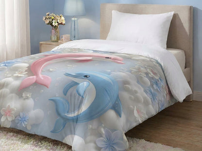 Blush & Blue Dolphin Dream Comforter By Virasaah