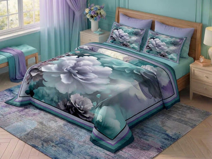 Fairy Tale Mystic Bloom 7d Bedsheet Set - Aqua