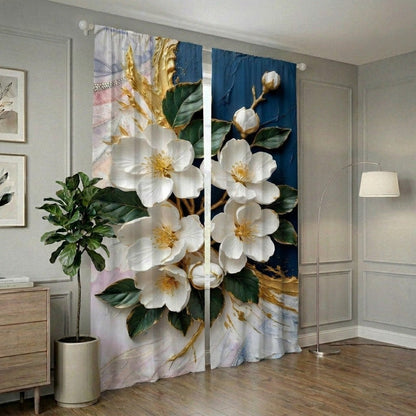 White Orchid Home Curtains – Set of 2