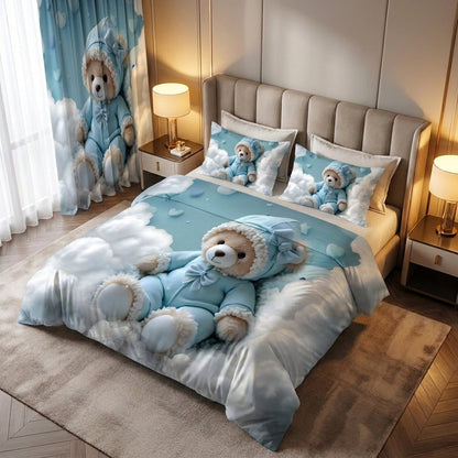 Sky Buddy 7D Bedsheet & Curtain Combo Set