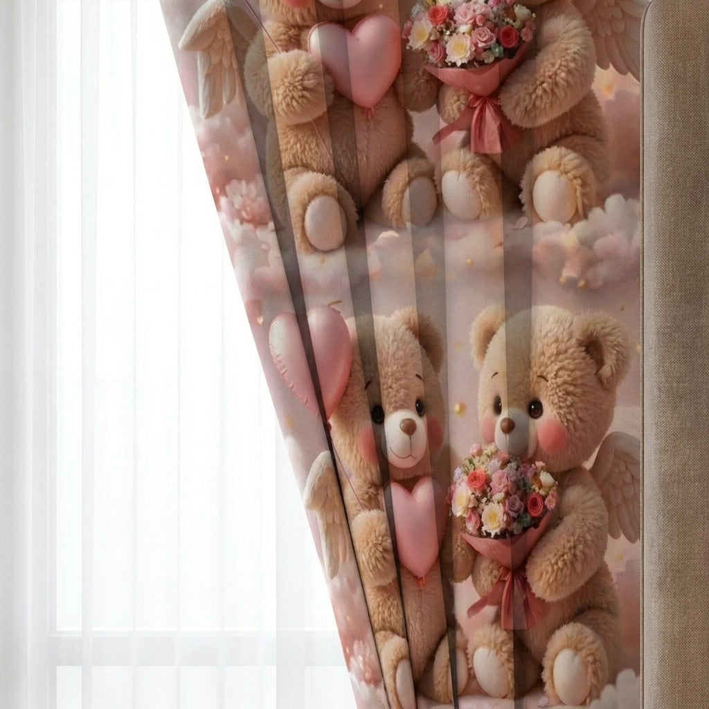 Blush Bear Home Curtains – Set of 2