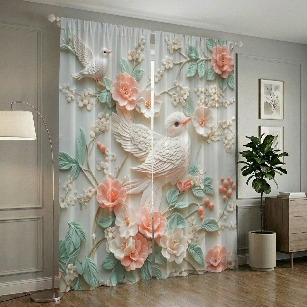 Dreamy Bird Home Curtains – Set of 2