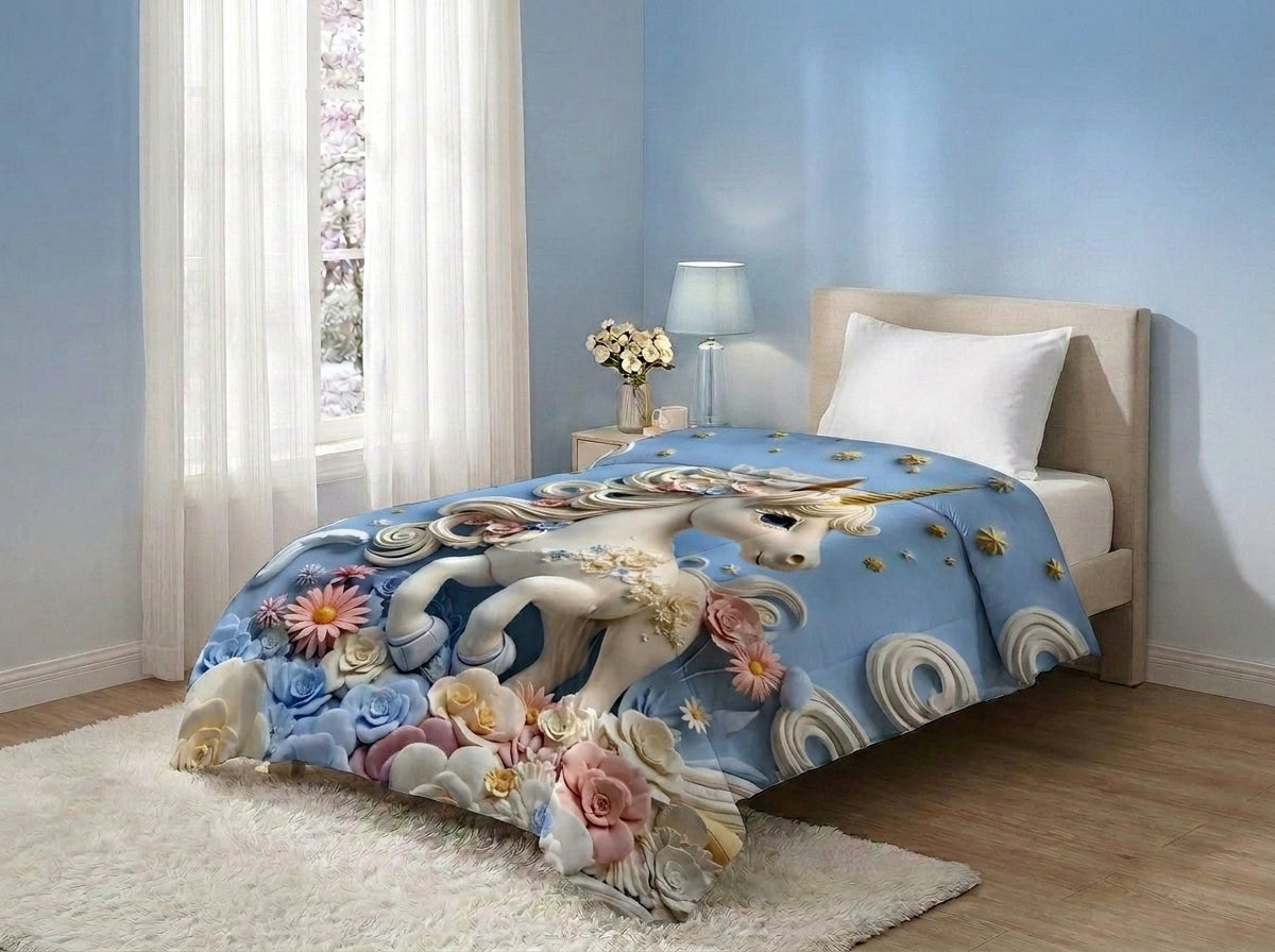 Unicorn Fairy Tale Comforter By Virasaah