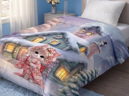 Cottage Cat Comforter By Virasaah