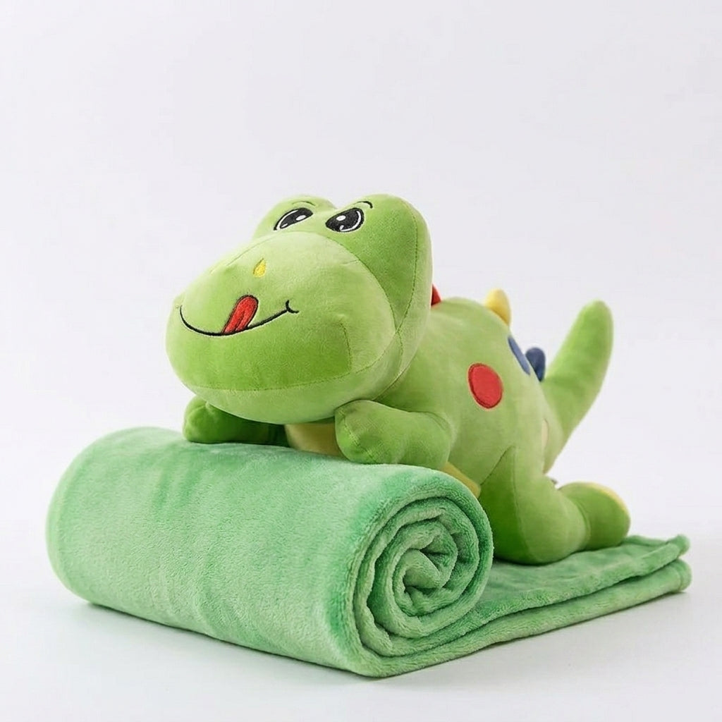 TinyRex 3 in 1 Kids Blanket, Pillow & Soft Toy (Green)