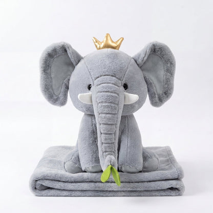 Elephant 3 in 1 Kids Blanket, Pillow & Soft Toy (Gray)