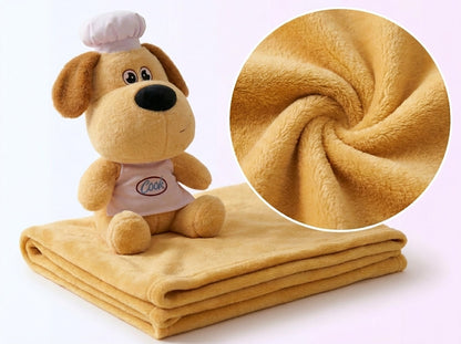 Chef paw 3 in 1 Kids Blanket, Pillow & Soft Toy (Golden)
