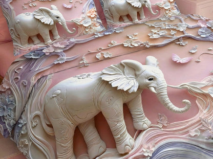 Fairy Tale Elephant 7D Bedsheet Set – Pink