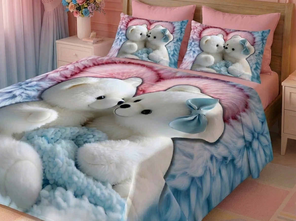 Fairy Tale Cotton Cuddles 7D Bedsheet Set - (red blue)