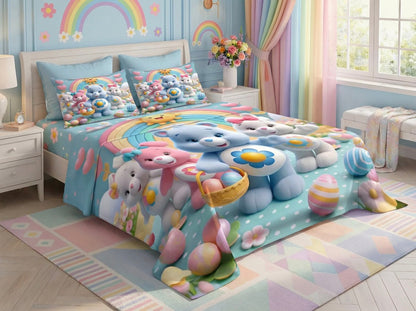Fairy Tale Happy Bears 7D Bedsheet Set – Blue