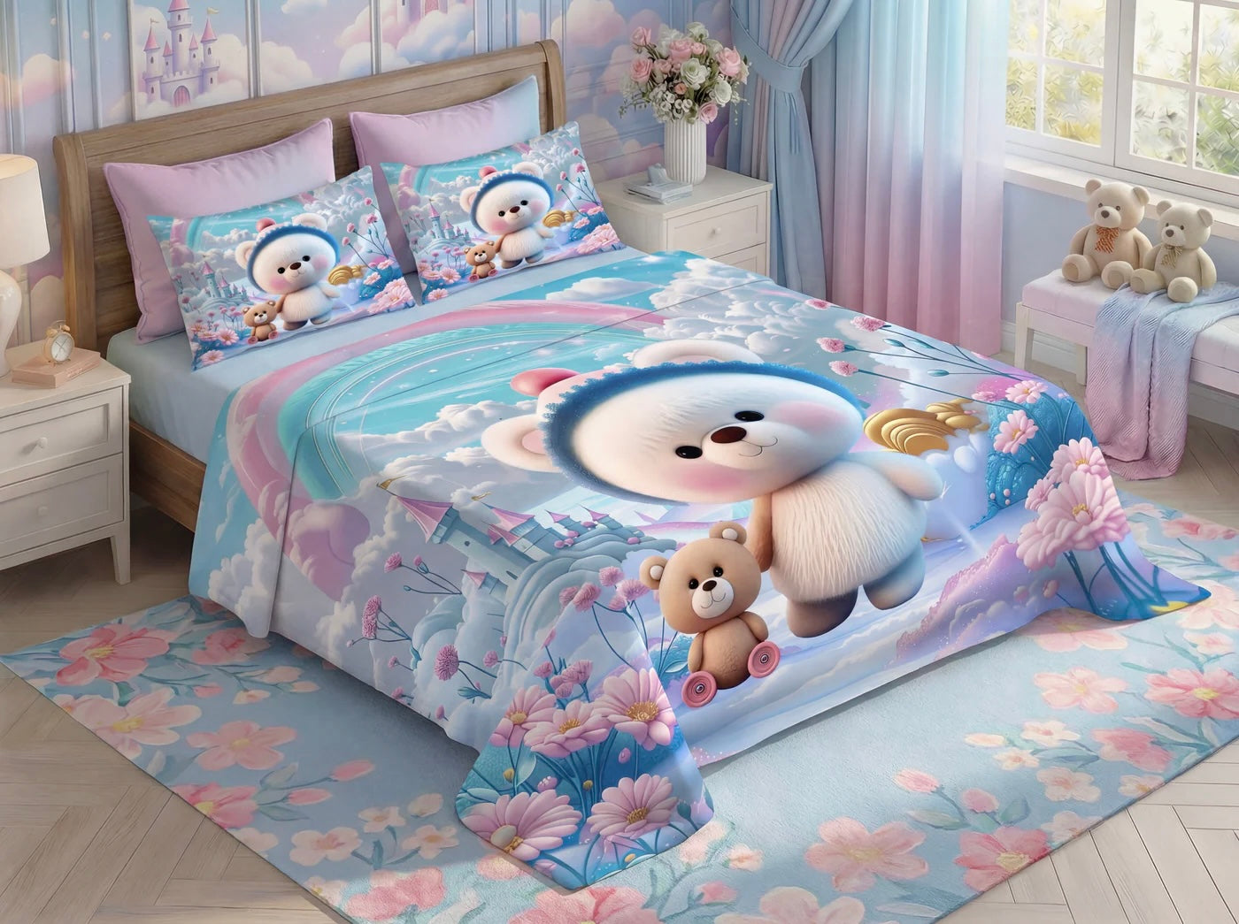 Fairy Tale Magical 7D Bedsheet  Set – Blue