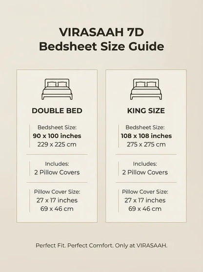Royal Crimson Rose 7D Bedsheet Set - Ivory