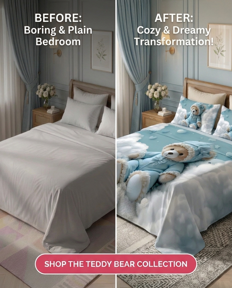 Fairy Tale SkyBuddy 7D Bedsheet Set – Blue