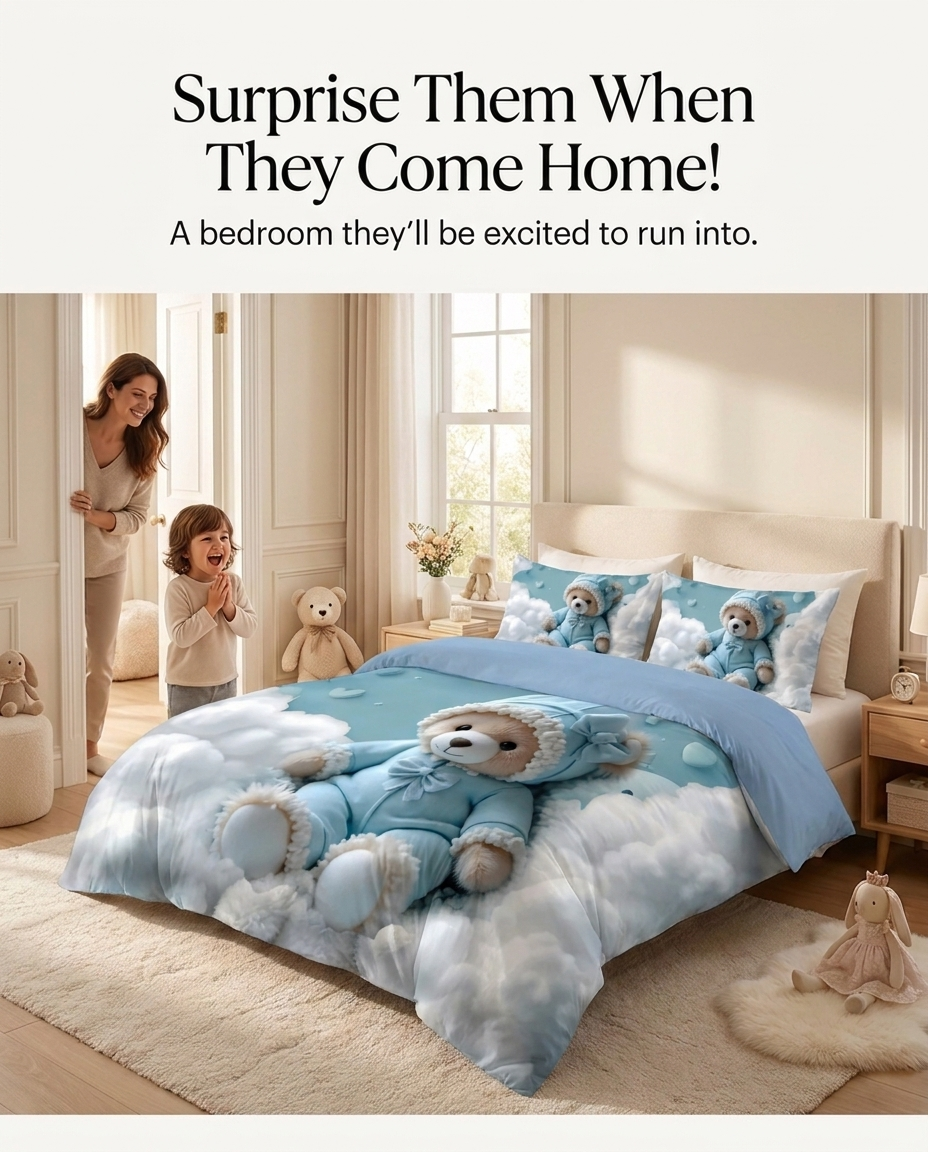 Fairy Tale SkyBuddy 7D Bedsheet Set – Blue