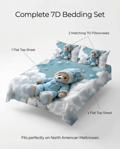 Fairy Tale SkyBuddy 7D Bedsheet Set – Blue